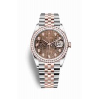 Replica Rolex Datejust 36 Everose Rolesor Oystersteel 18 ct Everose gold 126281RBR Chocolate Jubilee design set diamonds Dial Watch m126281rbr-0013