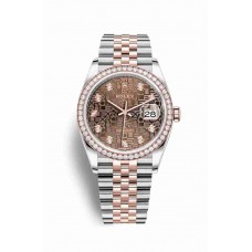 Replica Rolex Datejust 36 Everose Rolesor Oystersteel 18 ct Everose gold 126281RBR Chocolate Jubilee design set diamonds Dial Watch m126281rbr-0013