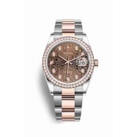 Replica Rolex Datejust 36 Everose Rolesor Oystersteel 18 ct Everose gold 126281RBR Chocolate Jubilee design set diamonds Dial Watch m126281rbr-0014