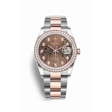 Replica Rolex Datejust 36 Everose Rolesor Oystersteel 18 ct Everose gold 126281RBR Chocolate Jubilee design set diamonds Dial Watch m126281rbr-0014