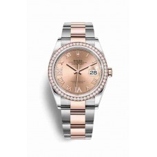 Replica Rolex Datejust 36 Everose Rolesor Oystersteel 18 ct Everose gold 126281RBR Rose set diamonds Dial Watch m126281rbr-0016