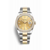 Replica Rolex Datejust 36 Yellow Rolesor Oystersteel 18 ct yellow gold 126283RBR Champagne-colour Dial Watch m126283rbr-0002