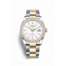 Replica Rolex Datejust 36 Yellow Rolesor Oystersteel 18 ct yellow gold 126283RBR White Dial Watch m126283rbr-0006