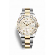 Replica Rolex Datejust 36 Yellow Rolesor Oystersteel 18 ct yellow gold 126283RBR Silver Jubilee design set diamonds Dial Watch m126283rbr-0014