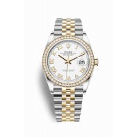 Replica Rolex Datejust 36 Yellow Rolesor Oystersteel 18 ct yellow gold 126283RBR White Dial Watch m126283rbr-0015