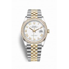 Replica Rolex Datejust 36 Yellow Rolesor Oystersteel 18 ct yellow gold 126283RBR White Dial Watch m126283rbr-0015