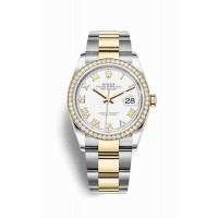 Replica Rolex Datejust 36 Yellow Rolesor Oystersteel 18 ct yellow gold 126283RBR White Dial Watch m126283rbr-0016