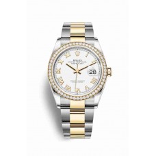 Replica Rolex Datejust 36 Yellow Rolesor Oystersteel 18 ct yellow gold 126283RBR White Dial Watch m126283rbr-0016