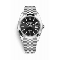 Replica Rolex Datejust 41 Oystersteel 126300 Black Dial Watch m126300-0012