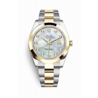 Replica Rolex Datejust 41 Yellow Rolesor Oystersteel 18 ct yellow gold 126303 White mother-of-pearl set diamonds Dial Watch m126303-0017