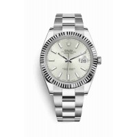 Replica Rolex Datejust 41 White Rolesor Oystersteel 18 ct white gold 126334 Silver Dial Watch m126334-0003