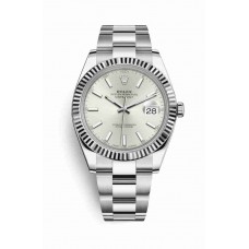 Replica Rolex Datejust 41 White Rolesor Oystersteel 18 ct white gold 126334 Silver Dial Watch m126334-0003