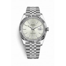 Replica Rolex Datejust 41 White Rolesor Oystersteel 18 ct white gold 126334 Silver Dial Watch m126334-0004