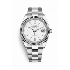 Replica Rolex Datejust 41 White Rolesor Oystersteel 18 ct white gold 126334 White Dial Watch m126334-0009