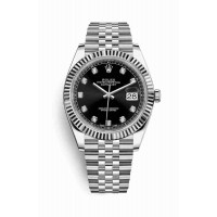 Replica Rolex Datejust 41 White Rolesor Oystersteel 18 ct white gold 126334 Black set diamonds Dial Watch m126334-0012