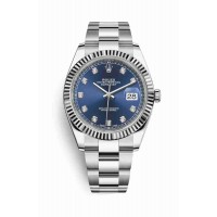 Replica Rolex Datejust 41 White Rolesor Oystersteel 18 ct white gold 126334 Blue set diamonds Dial Watch m126334-0015