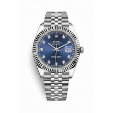 Replica Rolex Datejust 41 White Rolesor Oystersteel 18 ct white gold 126334 Blue set diamonds Dial Watch m126334-0016