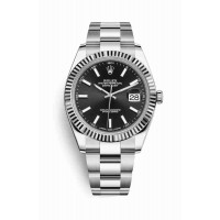 Replica Rolex Datejust 41 White Rolesor Oystersteel 18 ct white gold 126334 Black Dial Watch m126334-0017