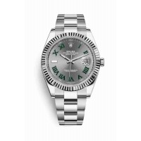 Replica Rolex Datejust 41 White Rolesor Oystersteel 18 ct white gold 126334 Slate Dial Watch m126334-0021