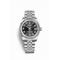 Replica Rolex Datejust 31 White Rolesor Oystersteel 18 ct white gold 178274 Black Dial Watch m178274-0005