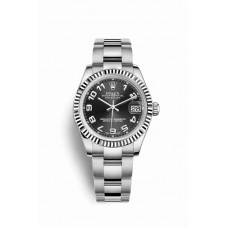 Replica Rolex Datejust 31 White Rolesor Oystersteel 18 ct white gold 178274 Black Dial Watch m178274-0064