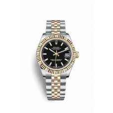 Replica Rolex Datejust 31 Yellow Rolesor Oystersteel 18 ct yellow gold 178313 Black Dial Watch m178313-0001