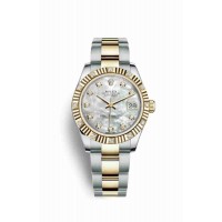 Replica Rolex Datejust 31 Yellow Rolesor Oystersteel 18 ct yellow gold 178313 White mother-of-pearl set diamonds Dial Watch m178313-0032