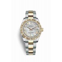 Replica Rolex Datejust 31 Yellow Rolesor Oystersteel 18 ct yellow gold 178313 White mother-of-pearl Dial Watch m178313-0033