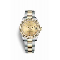 Replica Rolex Datejust 31 Yellow Rolesor Oystersteel 18 ct yellow gold 178313 Champagne-colour set diamonds Dial Watch m178313-0041