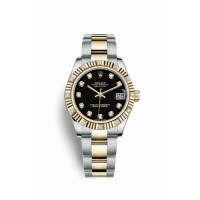 Replica Rolex Datejust 31 Yellow Rolesor Oystersteel 18 ct yellow gold 178313 Black set diamonds Dial Watch m178313-0043