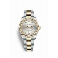 Replica Rolex Datejust 31 Yellow Rolesor Oystersteel 18 ct yellow gold 178313 Silver set diamonds Dial Watch m178313-0051