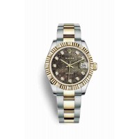 Replica Rolex Datejust 31 Yellow Rolesor Oystersteel 18 ct yellow gold 178313 Black mother-of-pearl Jubilee design set diamonds Dial Watch m178313-0054