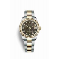 Replica Rolex Datejust 31 Yellow Rolesor Oystersteel 18 ct yellow gold 178313 Black mother-of-pearl set diamonds Dial Watch m178313-0064