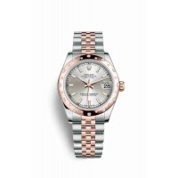 Replica Rolex Datejust 31 Everose Rolesor Oystersteel 18 ct Everose gold 178341 Silver Dial Watch m178341-0022