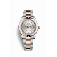 Replica Rolex Datejust 31 Everose Rolesor Oystersteel 18 ct Everose gold 178341 Silver Dial Watch m178341-0058