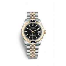 Replica Rolex Datejust 31 Yellow Rolesor Oystersteel 18 ct yellow gold 178343 Black Dial Watch m178343-0031