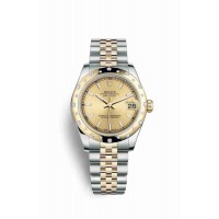 Replica Rolex Datejust 31 Yellow Rolesor Oystersteel 18 ct yellow gold 178343 Champagne-colour Dial Watch m178343-0050