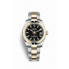 Replica Rolex Datejust 31 Yellow Rolesor Oystersteel 18 ct yellow gold 178343 Black Dial Watch m178343-0059