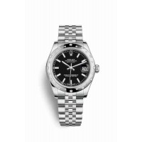 Replica Rolex Datejust 31 White Rolesor Oystersteel 18 ct white gold 178344 Black Dial Watch m178344-0044