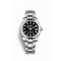 Replica Rolex Datejust 31 White Rolesor Oystersteel 18 ct white gold 178344 Black Dial Watch m178344-0057