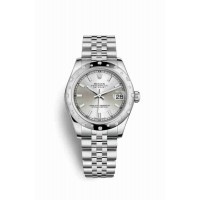 Replica Rolex Datejust 31 White Rolesor Oystersteel 18 ct white gold 178344 Silver Dial Watch m178344-0063