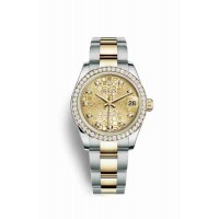 Replica Rolex Datejust 31 Yellow Rolesor Oystersteel 18 ct yellow gold 178383 Champagne-colour Jubilee design set diamonds Dial Watch m178383-0014