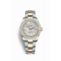 Replica Rolex Datejust 31 Yellow Rolesor Oystersteel 18 ct yellow gold 178383 White mother-of-pearl Dial Watch m178383-0015