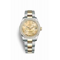 Replica Rolex Datejust 31 Yellow Rolesor Oystersteel 18 ct yellow gold 178383 Champagne-colour raised floral motif Dial Watch m178383-0018