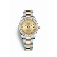 Replica Rolex Datejust 31 Yellow Rolesor Oystersteel 18 ct yellow gold 178383 Champagne-colour Dial Watch m178383-0023