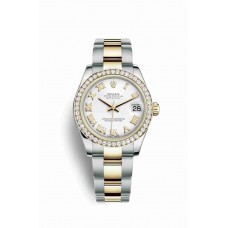 Replica Rolex Datejust 31 Yellow Rolesor Oystersteel 18 ct yellow gold 178383 White Dial Watch m178383-0024