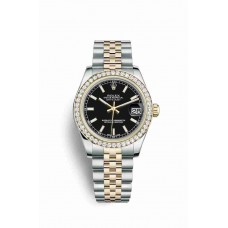 Replica Rolex Datejust 31 Yellow Rolesor Oystersteel 18 ct yellow gold 178383 Black Dial Watch m178383-0026