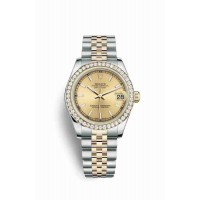 Replica Rolex Datejust 31 Yellow Rolesor Oystersteel 18 ct yellow gold 178383 Champagne-colour Dial Watch m178383-0027