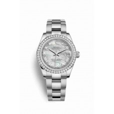 Replica Rolex Datejust 31 White Rolesor Oystersteel 18 ct white gold 178384 White mother-of-pearl Dial Watch m178384-0022