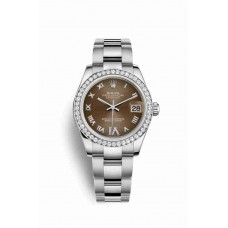 Replica Rolex Datejust 31 White Rolesor Oystersteel 18 ct white gold 178384 Bronze Dial Watch m178384-0026